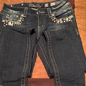 Miss Me Women's Dark Blue Embellished Skinny Jeans